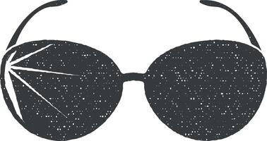 sunglasses vector icon illustration with stamp effect