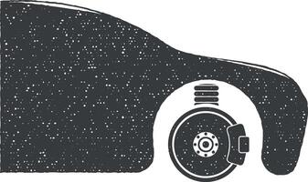 coche suspensión vector icono ilustración con sello efecto