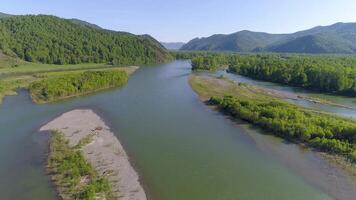 verano paisaje con sereno río video