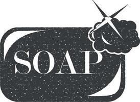 soap vector icon illustration with stamp effect