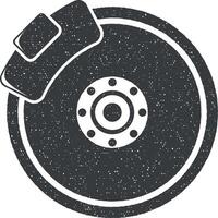 car reference disk vector icon illustration with stamp effect