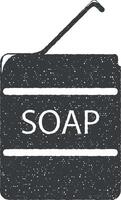 liquid soap vector icon illustration with stamp effect