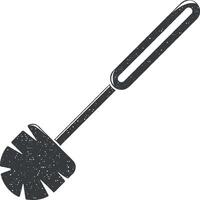 toilet brush vector icon illustration with stamp effect