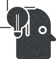 idea in head vector icon illustration with stamp effect