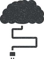 getting information from the cloud vector icon illustration with stamp effect