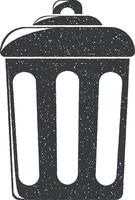 trash box vector icon illustration with stamp effect