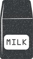 a carton of milk vector icon illustration with stamp effect