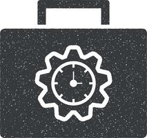 time management in portfolio vector icon illustration with stamp effect