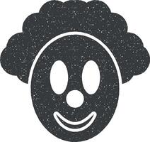 clown mask vector icon illustration with stamp effect