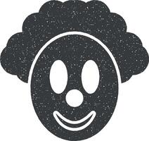 clown mask vector icon illustration with stamp effect