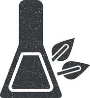 Chemistry, leaf vector icon illustration with stamp effect