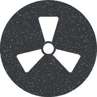 Danger, energy, nuclear vector icon illustration with stamp effect