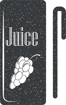 grape juice vector icon illustration with stamp effect