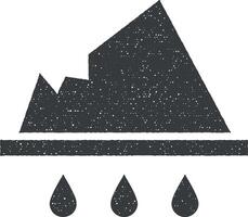 Melting, iceberg vector icon illustration with stamp effect
