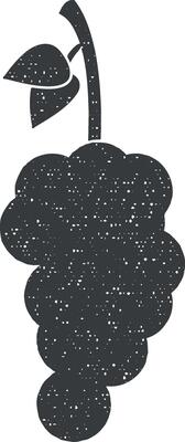 grapes vector icon illustration with stamp effect