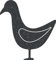 un gallina vector icono ilustración con sello efecto