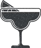 Martini vector icon illustration with stamp effect