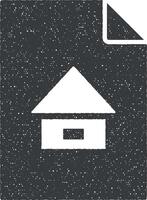 house on document vector icon illustration with stamp effect
