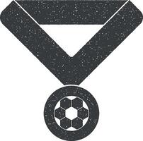 Football Medal vector icon illustration with stamp effect