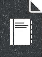 notebook on document vector icon illustration with stamp effect