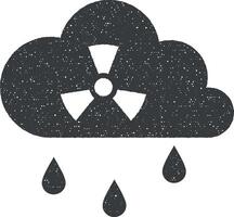 Acid rain, cloud vector icon illustration with stamp effect