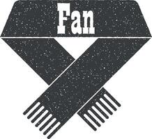 scarf fans vector icon illustration with stamp effect