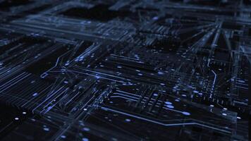 Aerial View of Animated Circuit Board video