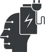 plug in mind vector icon illustration with stamp effect