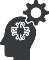 artificial intelligence in mind vector icon illustration with stamp effect