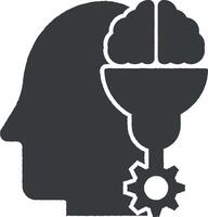 thinking in mind vector icon illustration with stamp effect