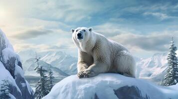 AI generated polar bear high quality image photo