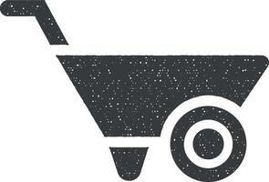 Pushcart, vector icon illustration with stamp effect