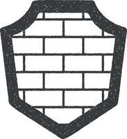 wall shield vector icon illustration with stamp effect