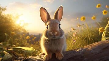 AI generated rabbit high quality image photo