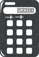 calculator vector icon illustration with stamp effect