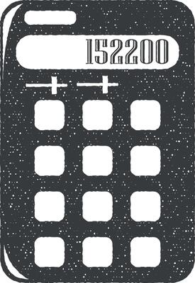 calculator vector icon illustration with stamp effect