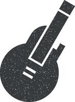 Karaoke, rock and roll, music vector icon illustration with stamp effect