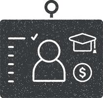 Projector graduation dollar vector icon illustration with stamp effect