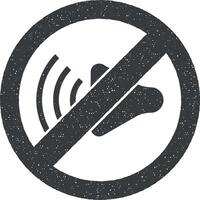 no sound vector icon illustration with stamp effect