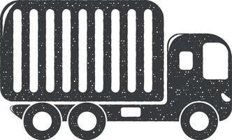 freight container vector icon illustration with stamp effect