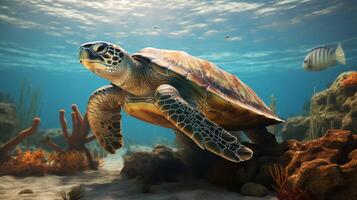 AI generated turtle high quality image photo