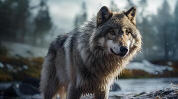 AI generated wolf high quality image photo