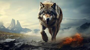 AI generated wolf high quality image photo