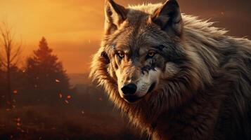 AI generated wolf high quality image photo