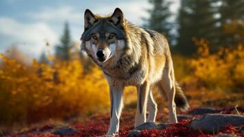 AI generated wolf high quality image photo