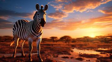 AI generated zebra high quality image photo