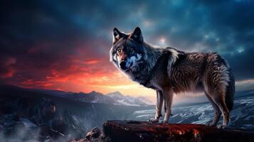 AI generated wolf high quality image photo