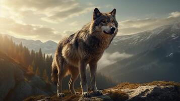 AI generated wolf high quality image photo