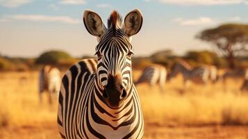 AI generated zebra high quality image photo