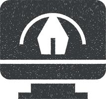 Design software vector icon illustration with stamp effect